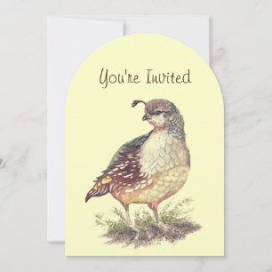 Watercolor California Quail Bird Einladung
