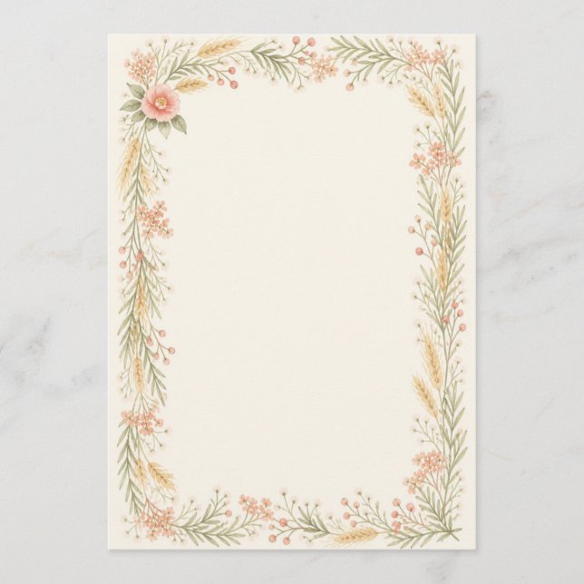 Watercolor Camellia Wedding Program  Programm (Vorderseite)
