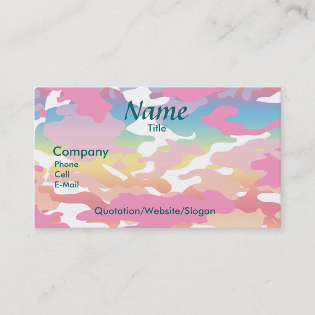 WATERCOLOR-CAMOUFLAGE - GESCHÄFTS-KARTE VISITENKARTE (Vorderseite)