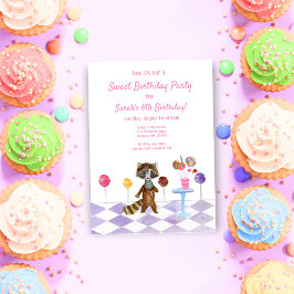 Watercolor Candy Birthday Party Einladung