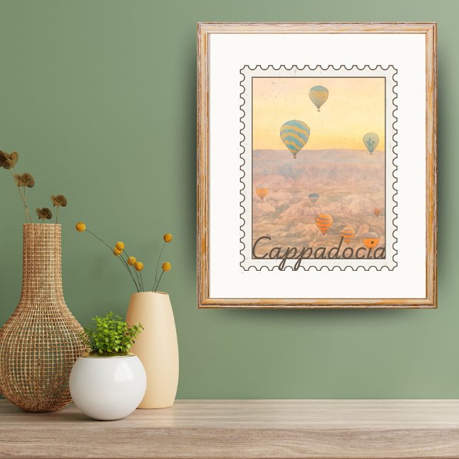 Watercolor Cappadocia Post Briefmarke Poster (Von Creator hochgeladen)