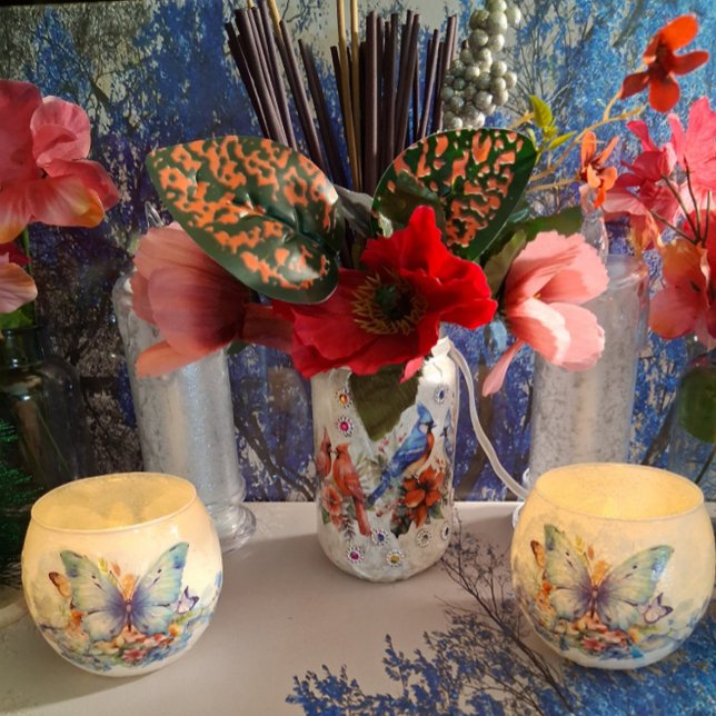 Watercolor Cardinals Blue Birds Elements Decoupage Seidenpapier (Von Creator hochgeladen)