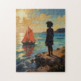 Watercolor Caribbean Beach Puzzle Tropical