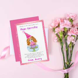 Watercolor Cavalier King Charles Cupcake Birthday Dankeskarte