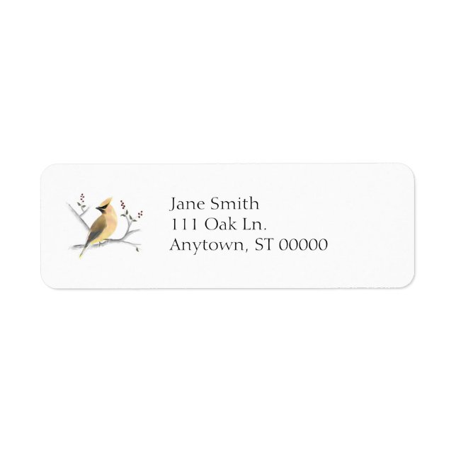 Watercolor Cedar Waxwing Address Labels (Vorne)