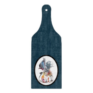 Watercolor Cello Vignette Schneidebrett
