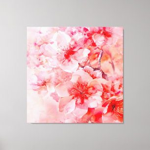 Watercolor Cherry Blossom Bliss Leinwanddruck