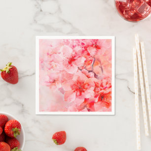 Watercolor Cherry Blossom Bliss Serviette