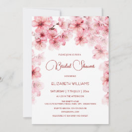 Watercolor Cherry Blossom Bridal Shower Einladung