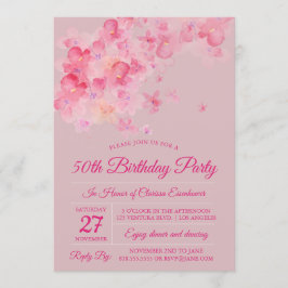 Watercolor Cherry Blossom Geburtstagsparty Einladung