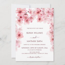 Watercolor Cherry Blossom Wedding Einladung