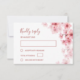 Watercolor Cherry Blossom Wedding RSVP Karte