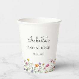 Watercolor Chic Wildflower Baby Shower Pappbecher