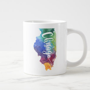 Watercolor Chicago Jumbo-Tasse