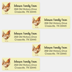 Watercolor Chicken Custom Labels Etiketten