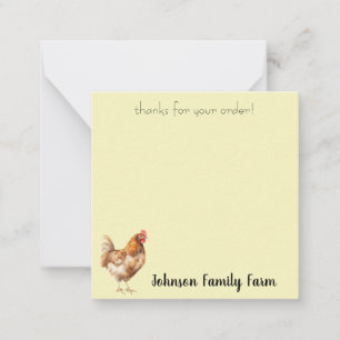 Watercolor Chicken Custom Mitteilungskarte