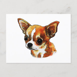 Watercolor Chihuahua Postkarte