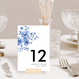 Watercolor Chinoiserie Floral Table Numéro carte