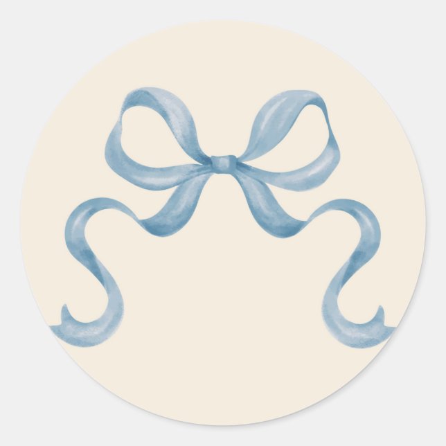 Watercolor Christmas Bow Sticker - Blau (Vorderseite)