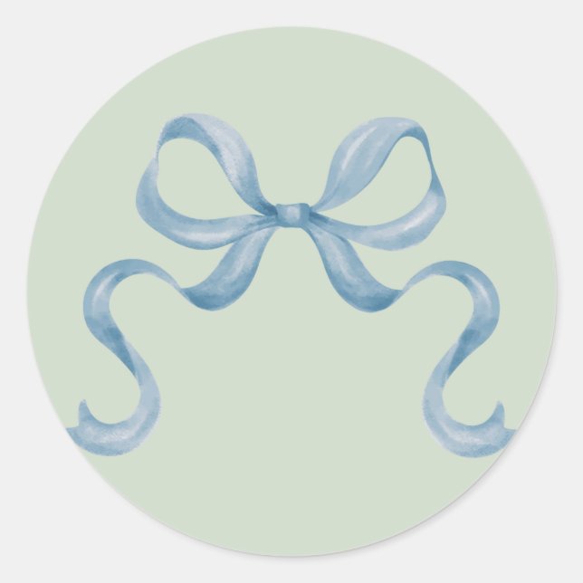 Watercolor Christmas Bow Sticker - Blau (Vorderseite)