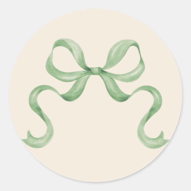 Watercolor Christmas Bow Sticker - Grün (Vorderseite)