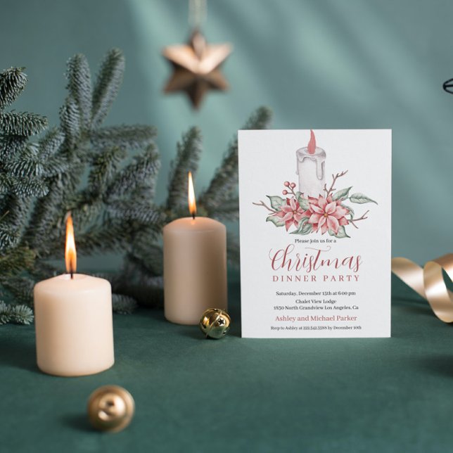 Watercolor Christmas Candle Invitation (Créateur téléchargé)