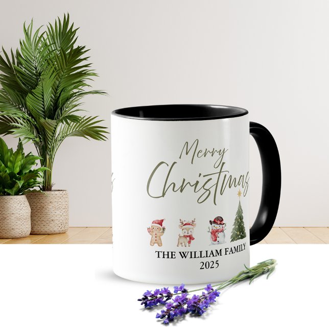 Watercolor Christmas Coffee Mug Tasse (Christmal design)