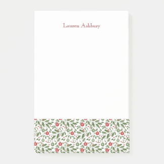 Watercolor Christmas Foliage Notes Post-it Klebezettel
