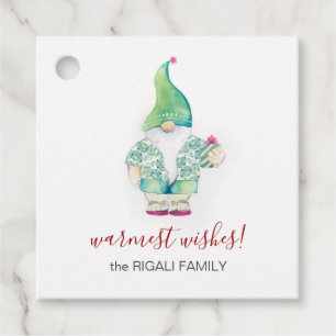 Watercolor Christmas Gnome Geschenkanhänger