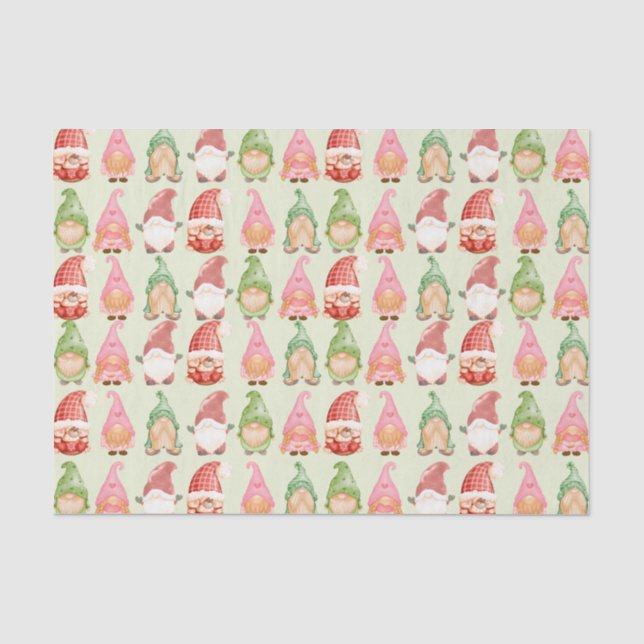 Watercolor Christmas Gnome Seidenpapier (Vorderseite)
