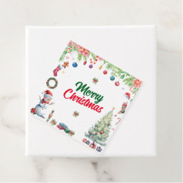 Watercolor Christmas Holiday Geschenkanhänger