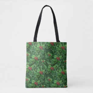 Watercolor Christmas Holly Berries Tasche