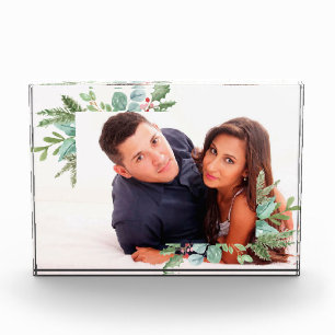 Watercolor Christmas Holly Jolly Couple Foto