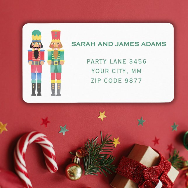 WATERCOLOR CHRISTMAS NUTCRACKER ADRESSE STICKER ADRESSAUFKLEBER (Von Creator hochgeladen)