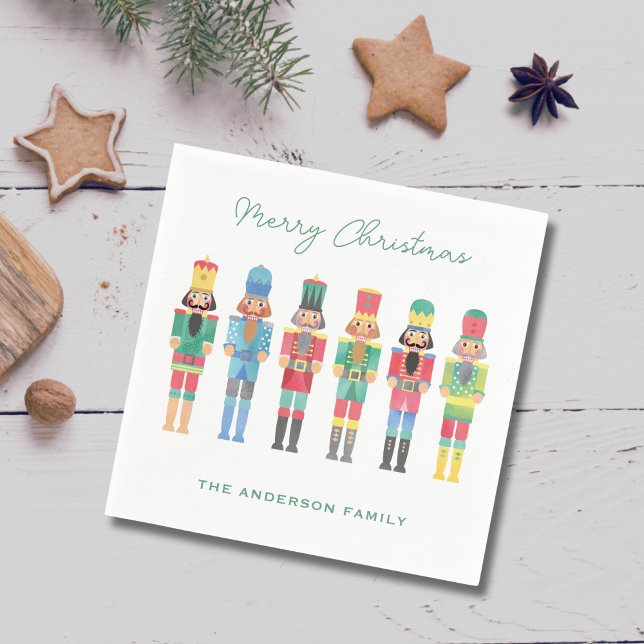 WATERCOLOR CHRISTMAS NUTCRACKERS SERVIETTE (Von Creator hochgeladen)