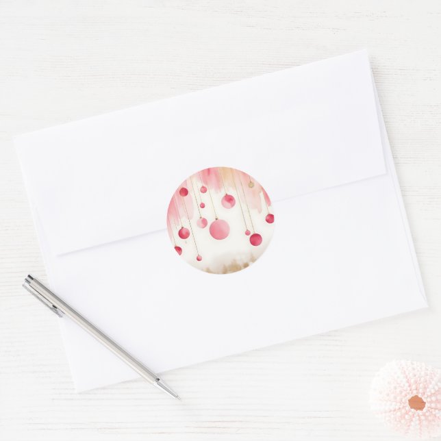 Watercolor Christmas Ornaments Sticker Set (Umschlag)