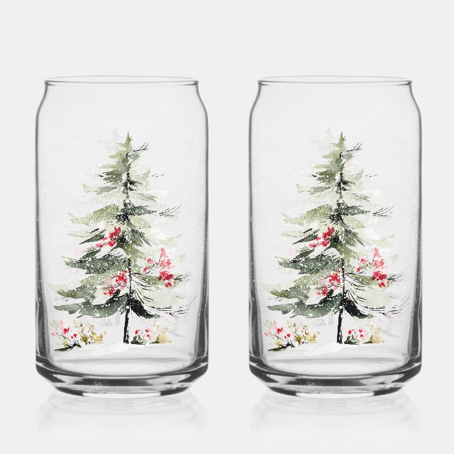 Watercolor Christmas Pine Trees (Recto)