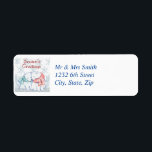 Watercolor Christmas Polar Bear Custom Label<br><div class="desc">Niedlicher Polar Bär Weihnachtskunst Weihnachten</div>