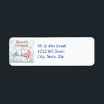 Watercolor Christmas Polar Bear Custom Label<br><div class="desc">Niedlicher Polar Bär Weihnachtskunst Weihnachten</div>