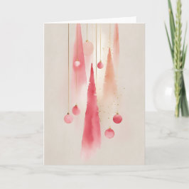 Watercolor Christmas Tree and Ornament  Karte
