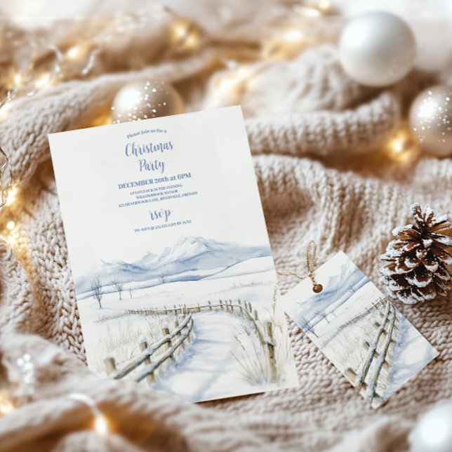 Watercolor Christmas Winter Wonderland Einladung (Von Creator hochgeladen)