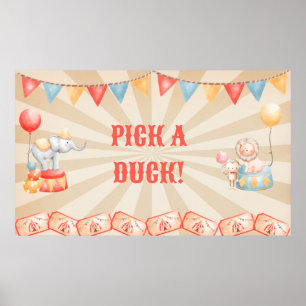 Watercolor Circus Animals Geburtstagsparty Poster