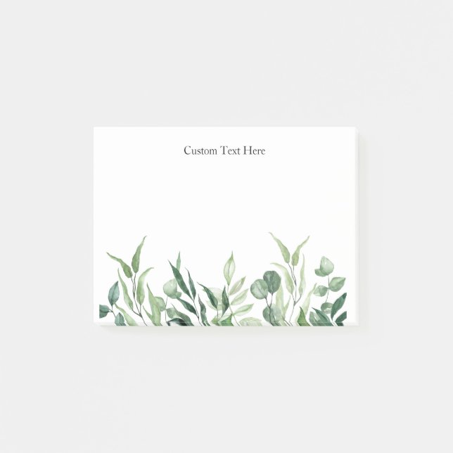 Watercolor Classic Greenerity Benutzerdefinierter  Post-it Klebezettel (Vorderseite)