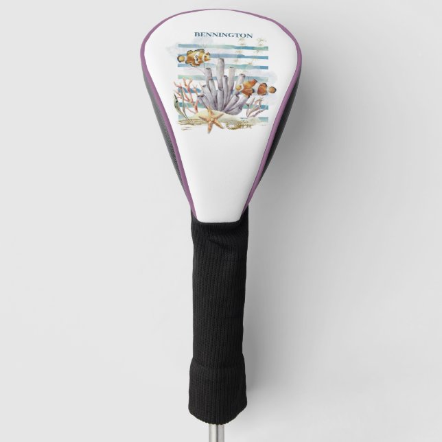 Watercolor CLOWN FISH Golf Headcover (Vorderseite)