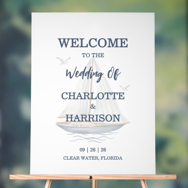 Watercolor Coastal Seascape Wedding (Neutre)