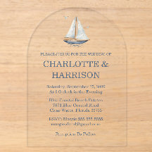 Watercolor Coastal Seascape Wedding