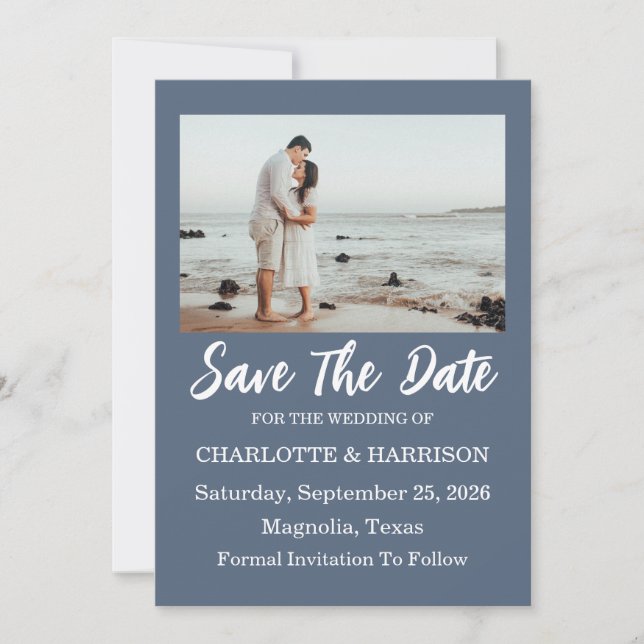 Watercolor Coastal Seascape Wedding Save The Date  (Devant)