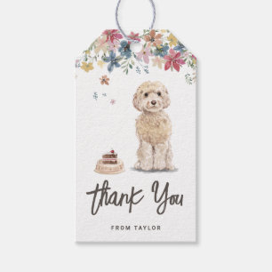 Watercolor Cockapoo Hund Geburtstagsparty Danke Geschenkanhänger