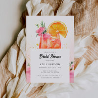 Watercolor Cocktail Bridal Shower Invitation