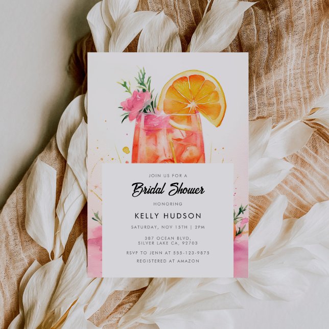 Watercolor Cocktail Bridal Shower Invitation (Créateur téléchargé)